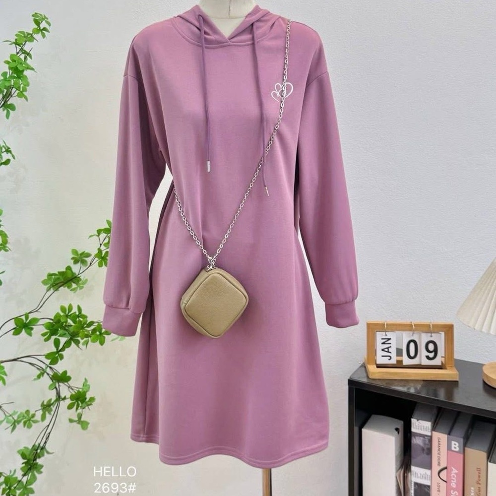 NWT Purple Hoodie Dress Size M sweater dress